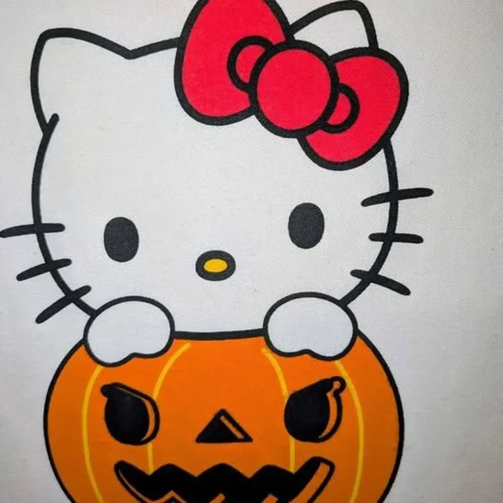 Hello Kitty Halloween Pumpkin Shower Curtain Sanrio 72x72 NWT Holiday Decor